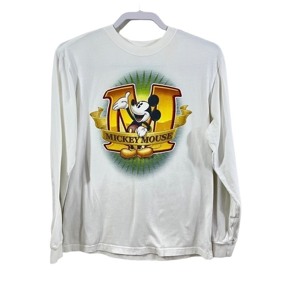 Disney Other - Disney Mickey Mouse Men’s White Long Sleeve T-Shirt Size Small